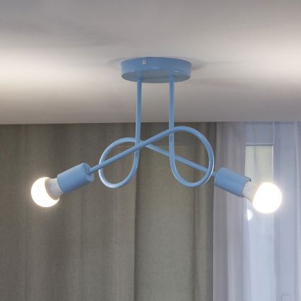 Ytmonterad taklampa OXFORD 2xE27/15W/230V, blå