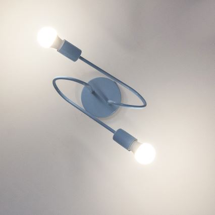 Ytmonterad taklampa OXFORD 2xE27/15W/230V, blå