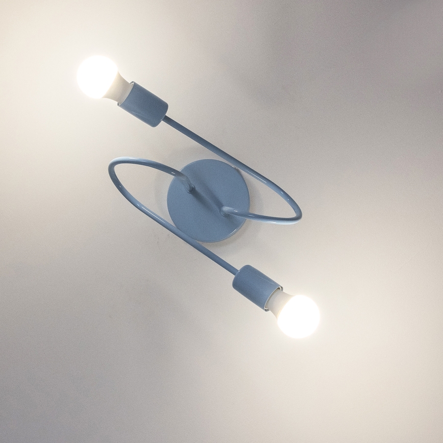 Ytmonterad taklampa OXFORD 2xE27/15W/230V, blå