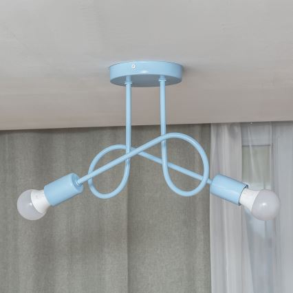 Ytmonterad taklampa OXFORD 2xE27/15W/230V, blå