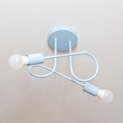 Ytmonterad taklampa OXFORD 2xE27/15W/230V, blå