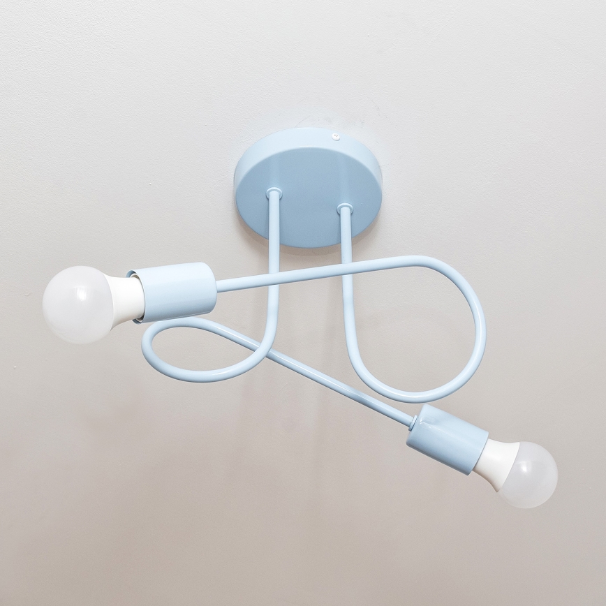 Ytmonterad taklampa OXFORD 2xE27/15W/230V, blå