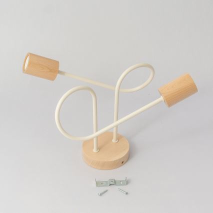 Ytmonterad taklampa OXFORD 2xE27/15W/230V furu/krämvit