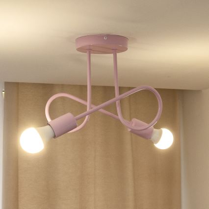 Ytmonterad taklampa OXFORD 2xE27/15W/230V rosa