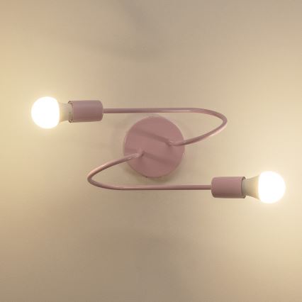 Ytmonterad taklampa OXFORD 2xE27/15W/230V rosa