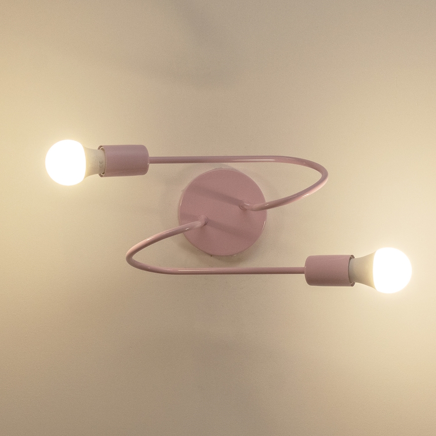 Ytmonterad taklampa OXFORD 2xE27/15W/230V rosa