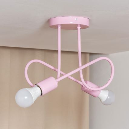 Ytmonterad taklampa OXFORD 2xE27/15W/230V rosa