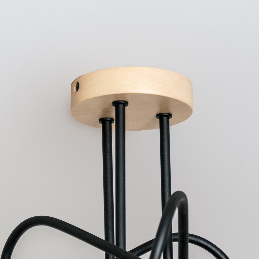 Ytmonterad taklampa OXFORD 3xE27/15W/230V furu/svart