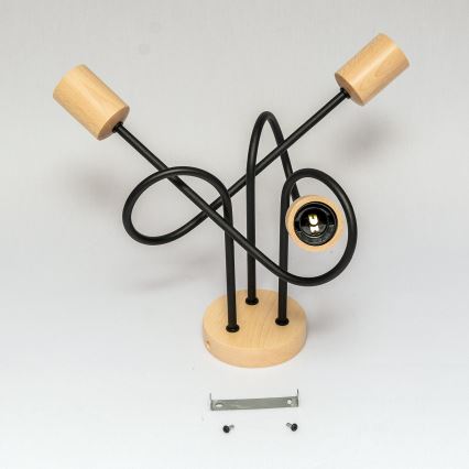 Ytmonterad taklampa OXFORD 3xE27/15W/230V furu/svart