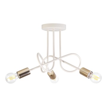 Ytmonterad taklampa OXFORD 3xE27/15W/230V mässing/vit