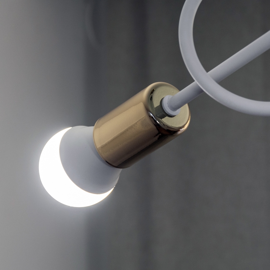 Ytmonterad taklampa OXFORD 5xE27/15W/230V guld/vit