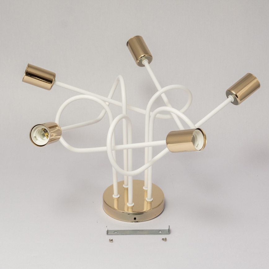 Ytmonterad taklampa OXFORD 5xE27/15W/230V guld/vit