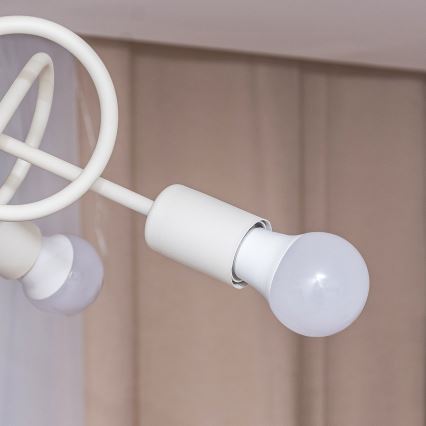 Ytmonterad taklampa OXFORD 5xE27/15W/230V krämfärgad