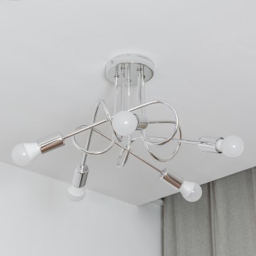 Ytmonterad taklampa OXFORD 5xE27/15W/230V polerad krom