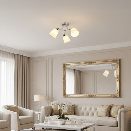 Ytmonterad taklampa PAFOS, 3xE27/15W/230V, polerad krom