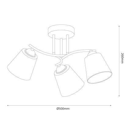 Ytmonterad taklampa PAFOS, 3xE27/15W/230V, polerad krom