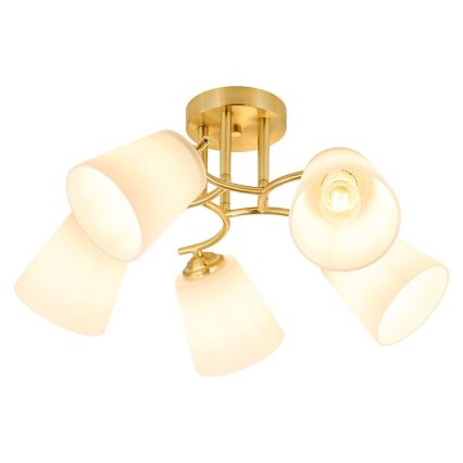 Ytmonterad taklampa PAFOS 5xE27/15W/230V guldig