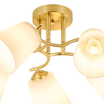 Ytmonterad taklampa PAFOS 5xE27/15W/230V guldig