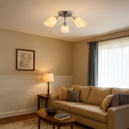 Ytmonterad taklampa PORTOS 3xE14/10W/230V i polerad krom