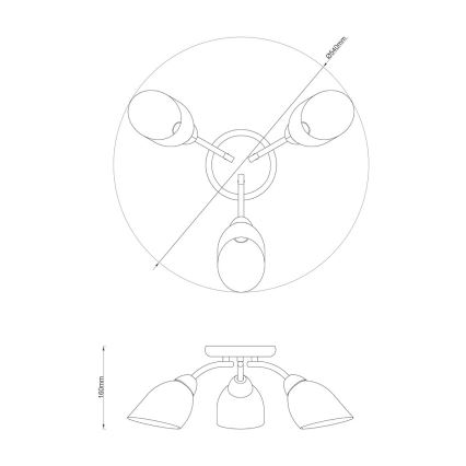 Ytmonterad taklampa PORTOS 3xE14/10W/230V i polerad krom