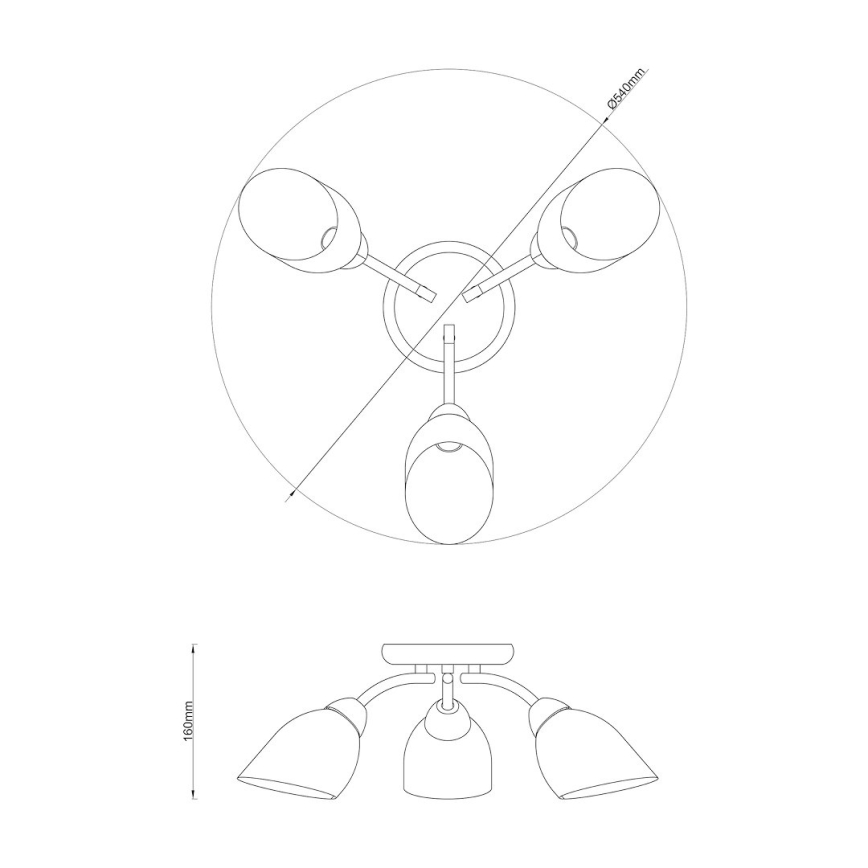 Ytmonterad taklampa PORTOS 3xE14/10W/230V i polerad krom
