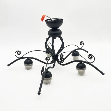 Ytmonterad taklampa RETRO 5xE27/60W/230V svart/vit