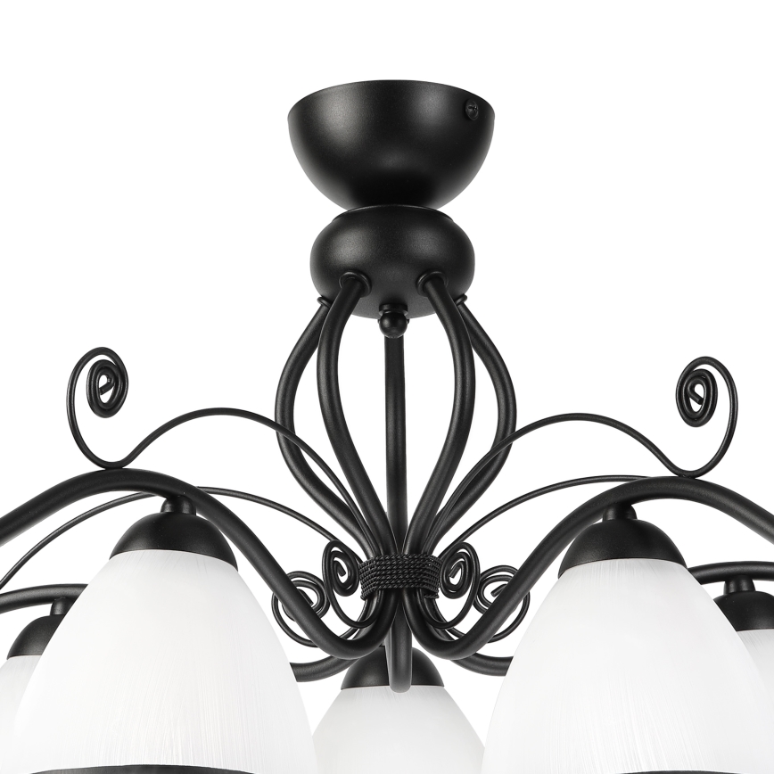 Ytmonterad taklampa RETRO 5xE27/60W/230V svart/vit