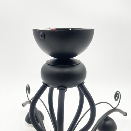Ytmonterad taklampa RETRO 5xE27/60W/230V svart/vit