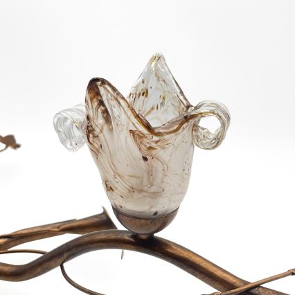 Ytmonterad taklampa ROZETA 4xE14/40W/230V, brons