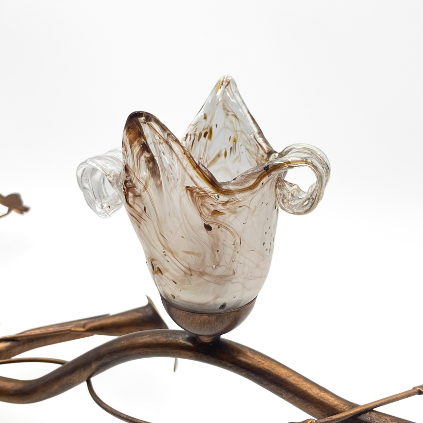 Ytmonterad taklampa ROZETA 4xE14/40W/230V, brons