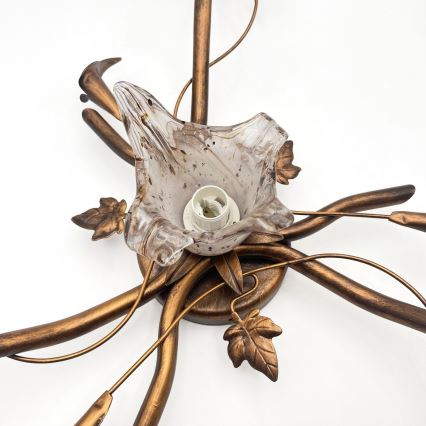 Ytmonterad taklampa ROZETA 4xE14/40W/230V, brons