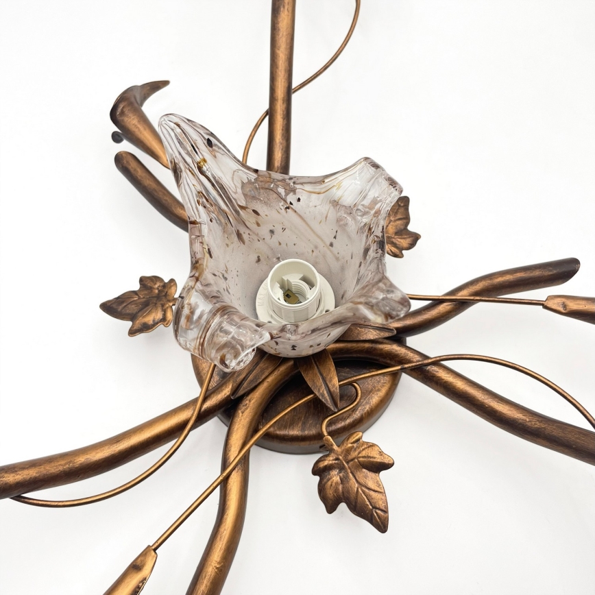 Ytmonterad taklampa ROZETA 4xE14/40W/230V, brons