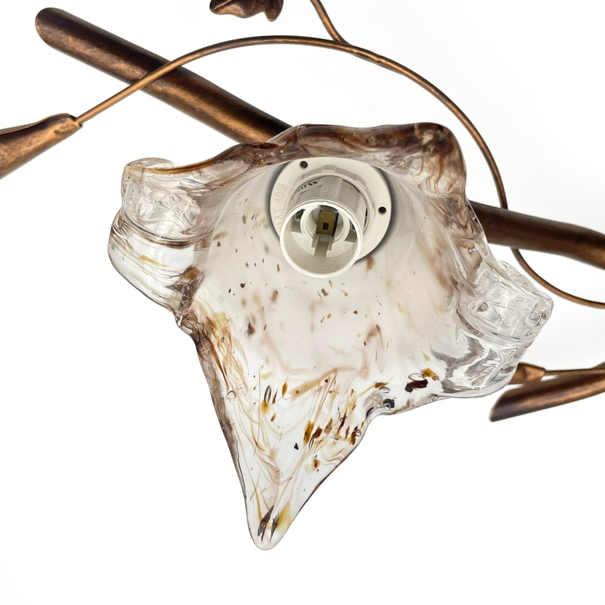 Ytmonterad taklampa ROZETA 4xE14/40W/230V, brons