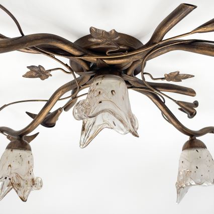 Ytmonterad taklampa ROZETA 5xE14/40W/230V brons