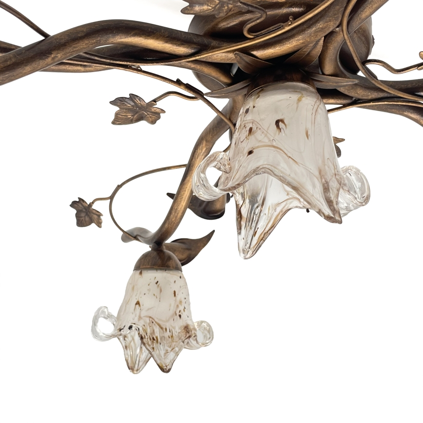 Ytmonterad taklampa ROZETA 5xE14/40W/230V brons