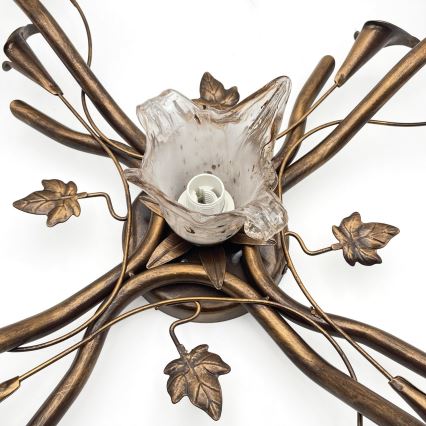 Ytmonterad taklampa ROZETA 5xE14/40W/230V brons