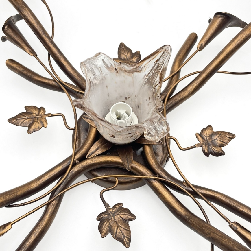 Ytmonterad taklampa ROZETA 5xE14/40W/230V brons