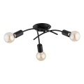 Ytmonterad taklampa TORIZO 3xE27/15W/230V, svart