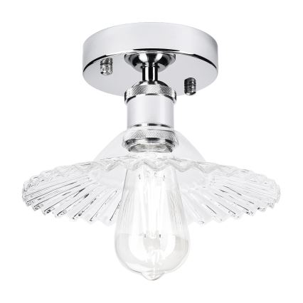 Ytmonterad taklampa TRISH 1xE27/15W/230V blank krom/klart glas
