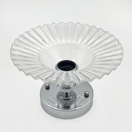 Ytmonterad taklampa TRISH 1xE27/15W/230V blank krom/klart glas