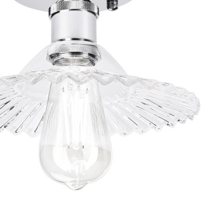 Ytmonterad taklampa TRISH 1xE27/15W/230V blank krom/klart glas
