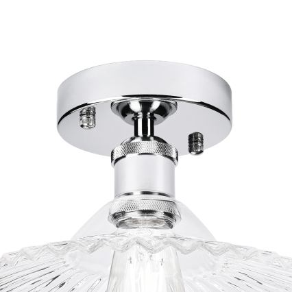 Ytmonterad taklampa TRISH 1xE27/15W/230V blank krom/klart glas