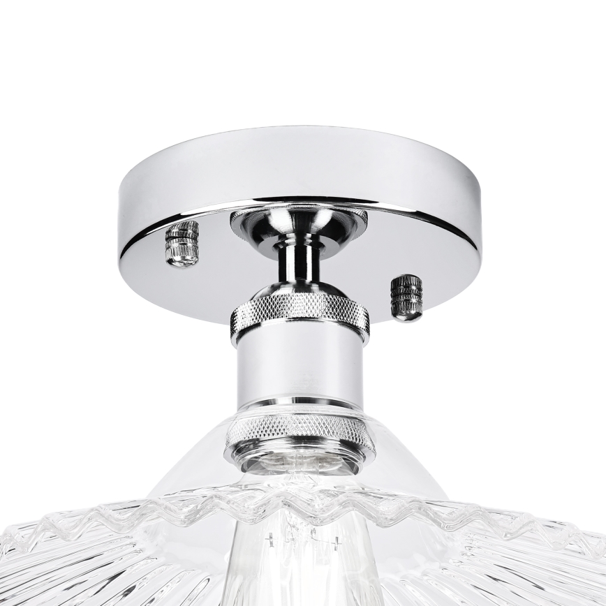 Ytmonterad taklampa TRISH 1xE27/15W/230V blank krom/klart glas