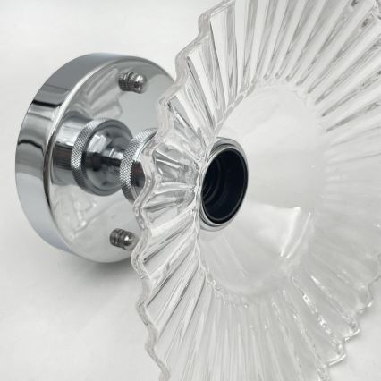 Ytmonterad taklampa TRISH 1xE27/15W/230V blank krom/klart glas