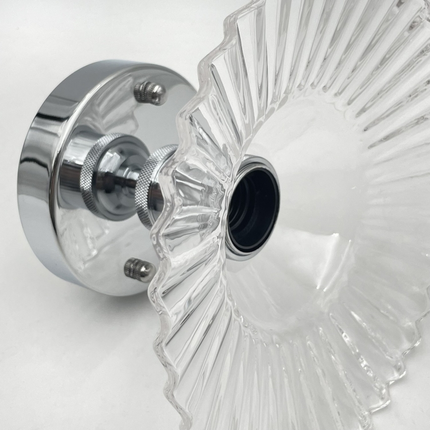 Ytmonterad taklampa TRISH 1xE27/15W/230V blank krom/klart glas