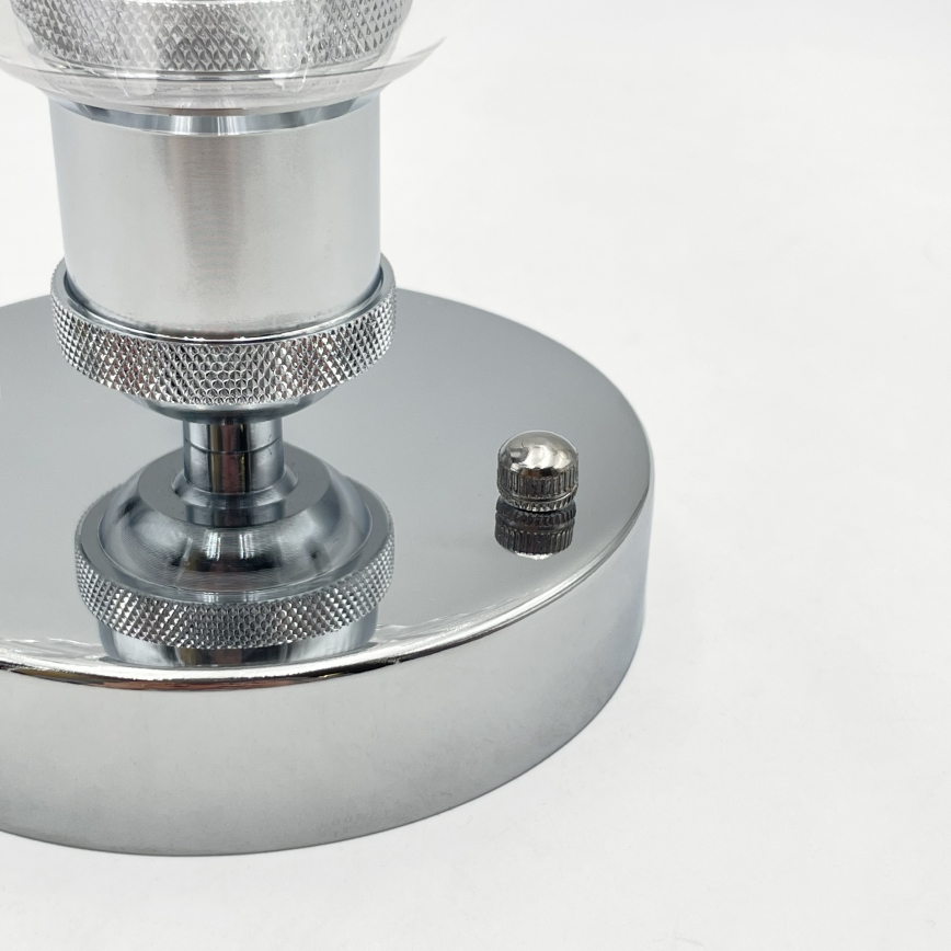Ytmonterad taklampa TRISH 1xE27/15W/230V blank krom/klart glas