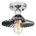 Ytmonterad taklampa TRISH 1xE27/15W/230V blank krom/röktonad svart
