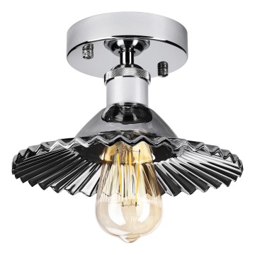 Ytmonterad taklampa TRISH 1xE27/15W/230V blank krom/röktonad svart