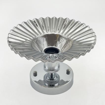 Ytmonterad taklampa TRISH 1xE27/15W/230V blank krom/röktonad svart