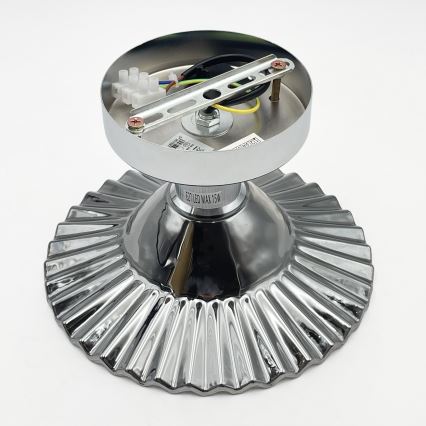 Ytmonterad taklampa TRISH 1xE27/15W/230V blank krom/röktonad svart